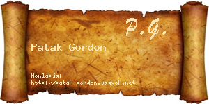 Patak Gordon névjegykártya